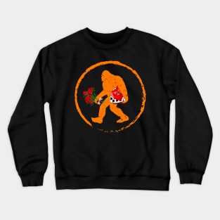 Valentines Day Bigfoot Funny Sasquatch Crewneck Sweatshirt